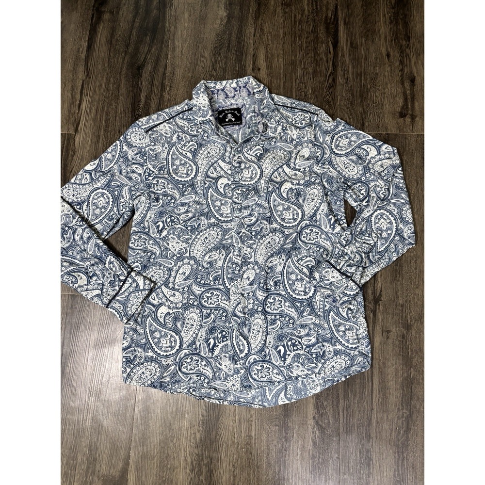 Rock Roll n Soul Men's Large Paisley Long Sleeve Western Button-Up Shirt